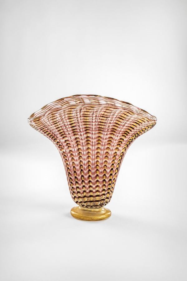 Ercole Barovier - Vaso della serie Zebrati