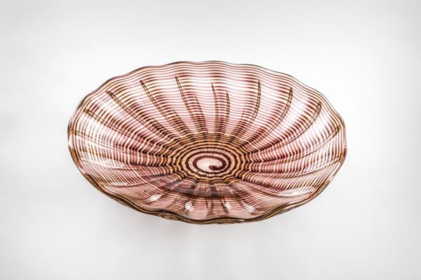 Ercole Barovier - Piatto della serie Zebrati