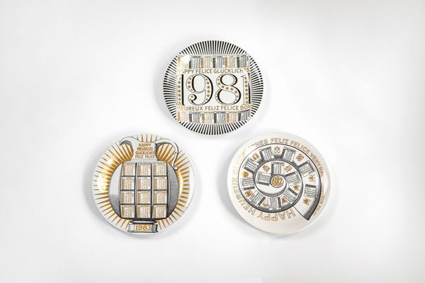 Piero Fornasetti - Tre piatti della serie Calendario