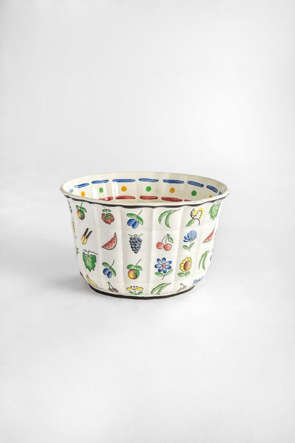 Ginori San Cristoforo - Cache-pot in porcellana policroma