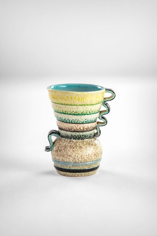 Nicolaj Diulgheroff - Vaso futurista con manici ondulati