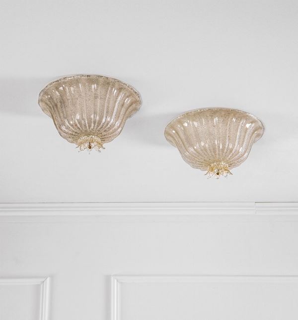 Barovier &amp; Toso - Coppia di lampade a plafone