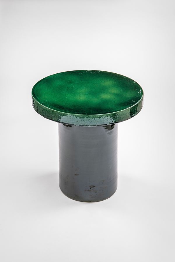 Tavolino d&#39;appoggio ceramica verde