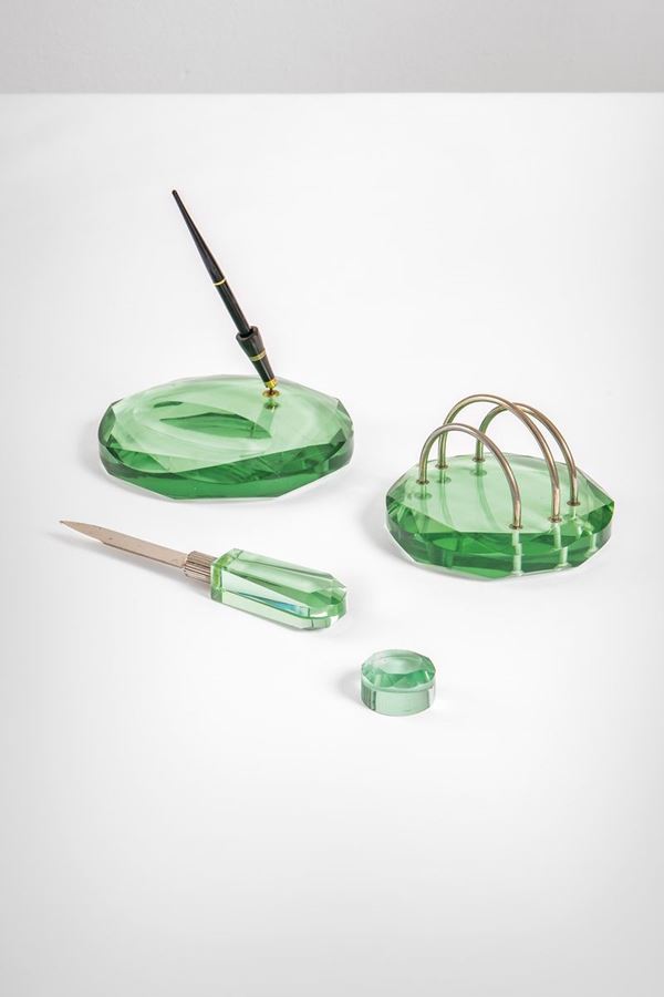 Fontana Arte (attr.) - Set da scrivania composto da quattro pezzi