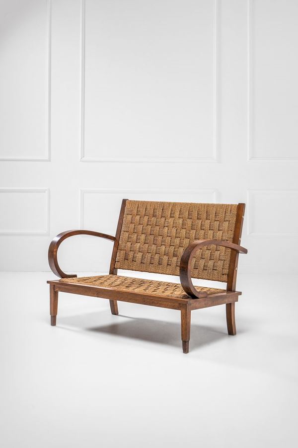 Divano in legno e corda anni &#39;40