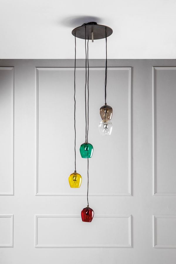 Lampada da soffitto con pendenti anni '60