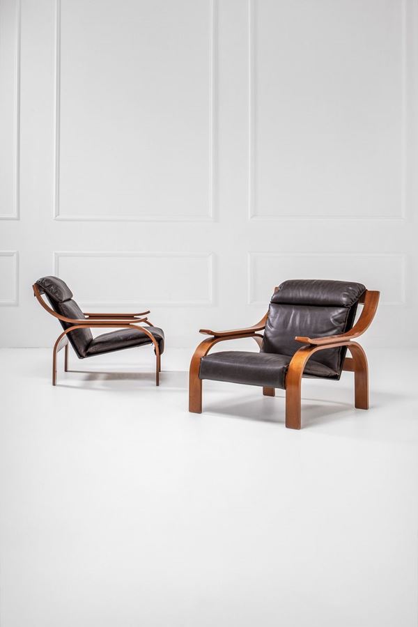 Marco Zanuso - Due poltrone Woodline