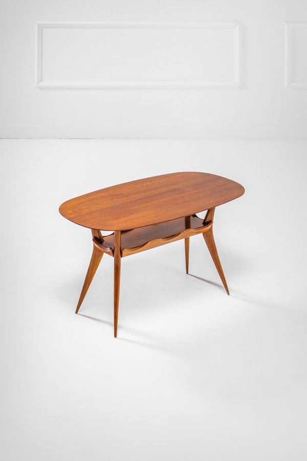 Tavolino basso con ripiano anni &#39;50