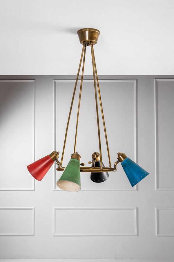Lampadario a quattro luci anni &#39;50