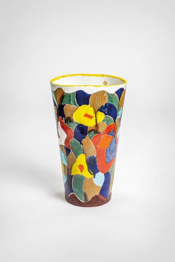 Giuseppe Mazzotti - Grande vaso decoro informale