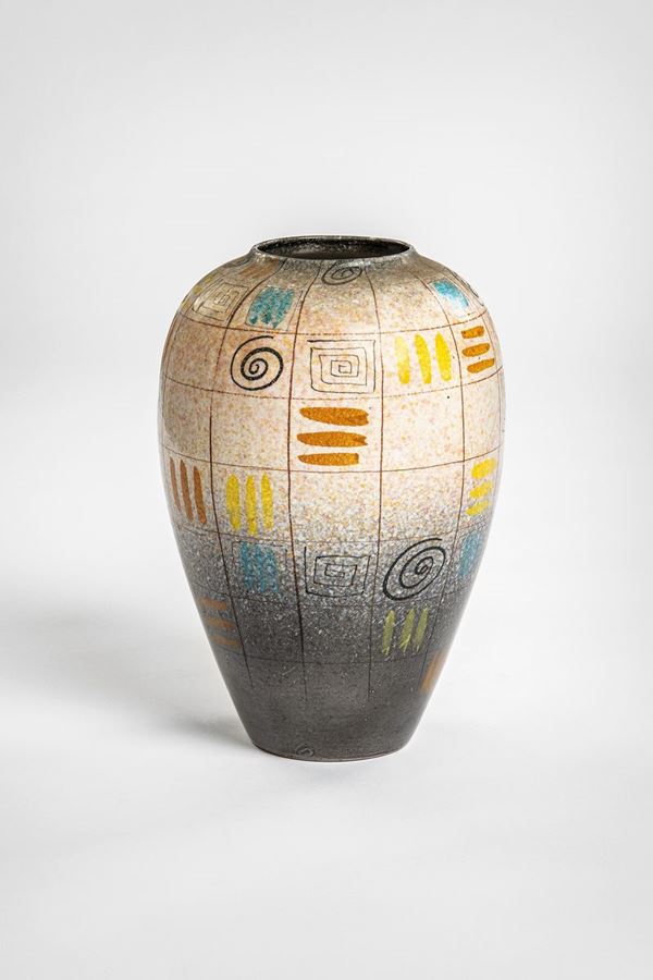 Coronetti - Vaso con decoro a riquadri e simboli