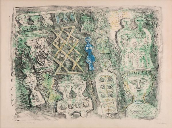 Massimo Campigli - Donne su fondo verde