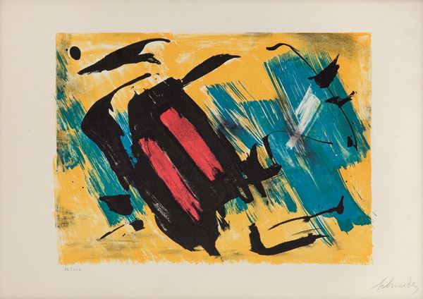 G&#233;rard Ernest Schneider - Composizione su fondo giallo