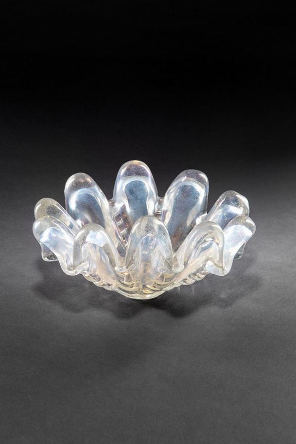 Ercole Barovier - Vaso a ventaglio iridato