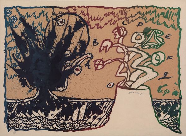 Pierre  Alechinsky - Alphabetical Volcano