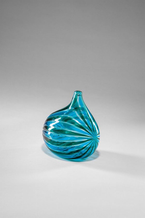 VeArt - Vaso a fasce cristallo, verdI e turchese
