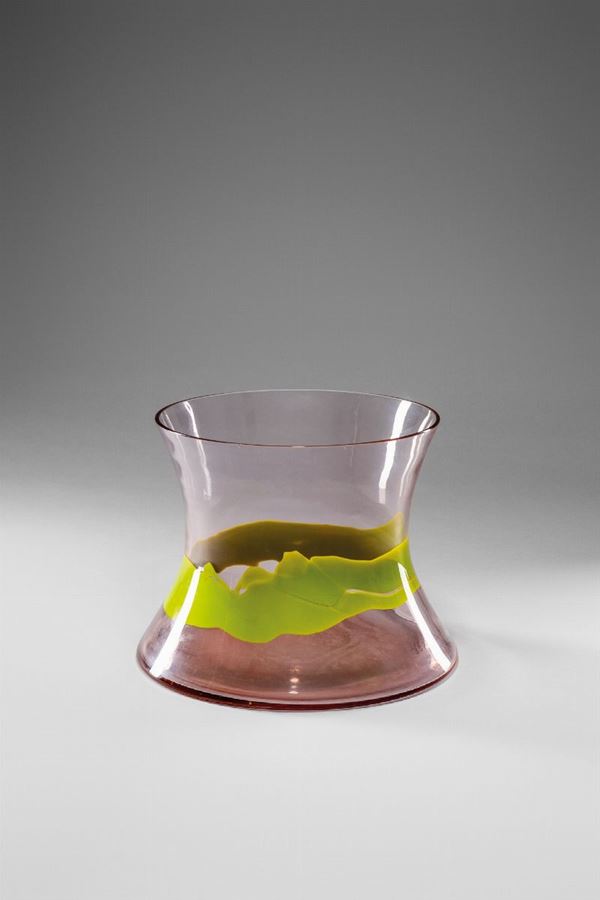 AV Mazzega (attr.) - Grande vaso con fascia verde