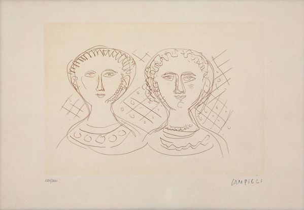 Massimo Campigli - Due Visi