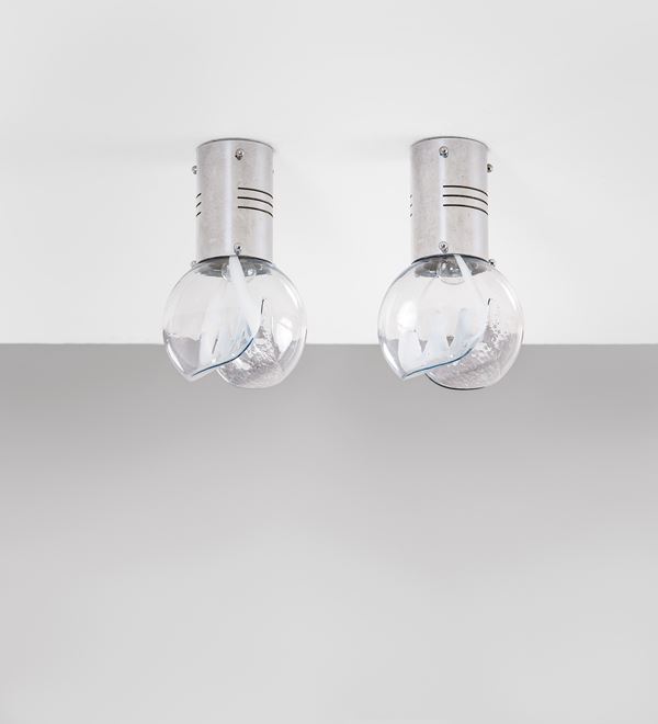 Toni Zuccheri - Due lampade a plafone mod. Membrana