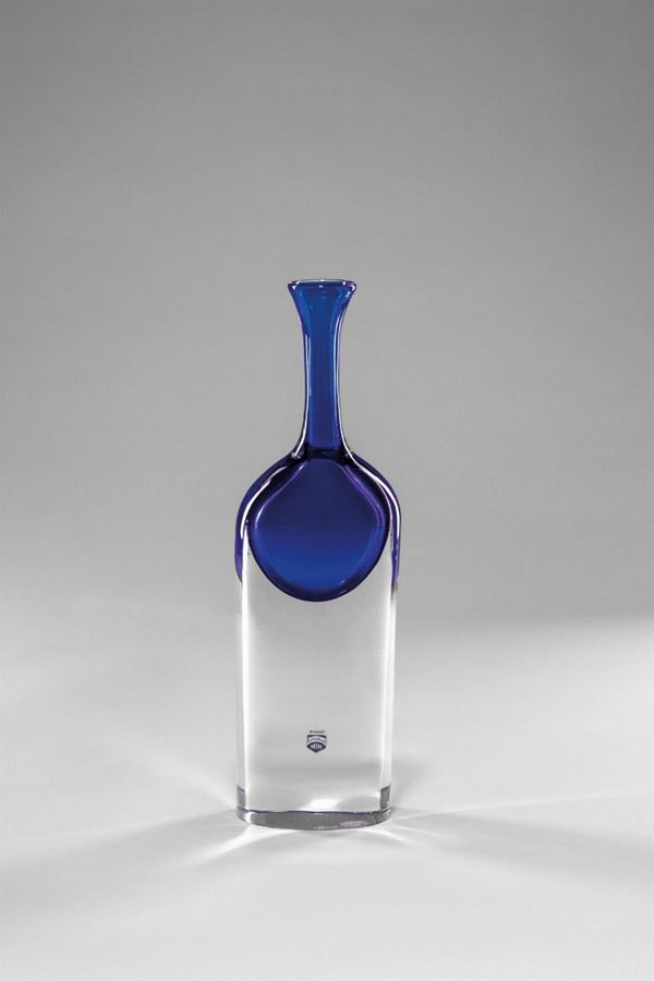 Antonio Da Ros - Vaso sommerso cristallo e blu