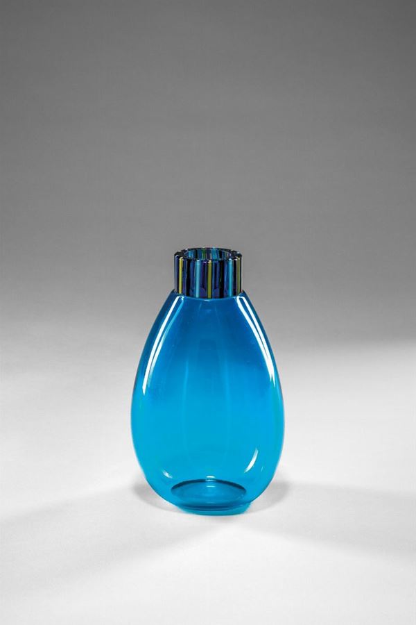 Marcello Furlan - Vaso acquamare con colletto a canne