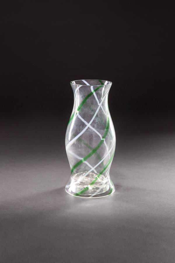 Fulvio Bianconi : Portacandele con canne verdi  - Auction Murano Glass - Incanto Casa d'Aste e Galleria