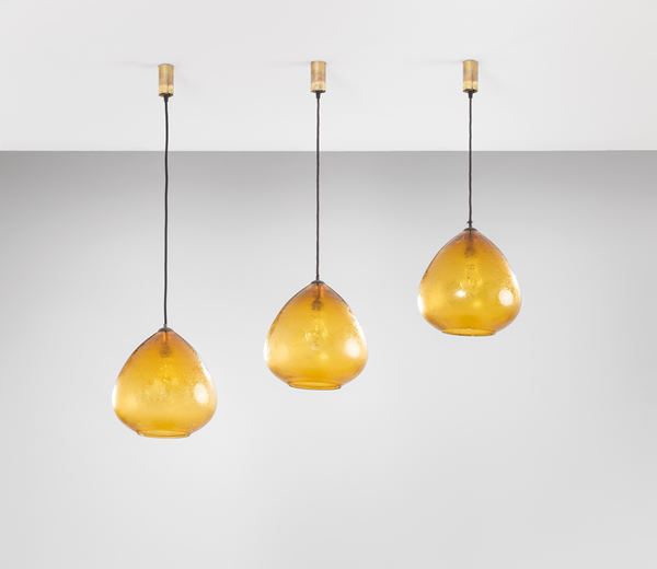Seguso Vetri d'Arte - Tre lampade a sospensione