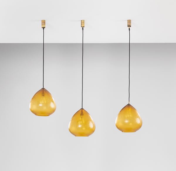 Seguso Vetri d'Arte - Tre lampade a sospensione