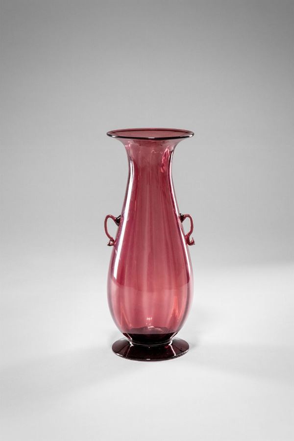 Murano - Vaso ametista con anse