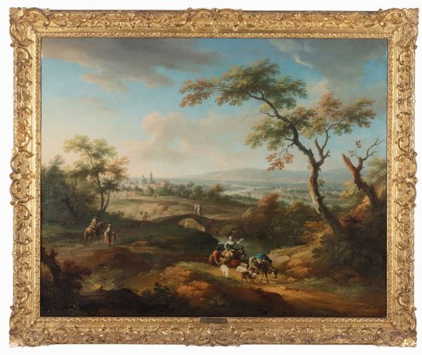 Vittorio Amedeo Cignaroli - Paesaggio con pastori e viandanti