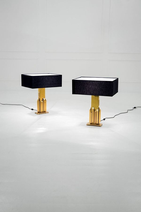 Luciano Frigerio : Due lampade da tavolo della se  - Asta Design - Incanto Casa d'Aste e Galleria