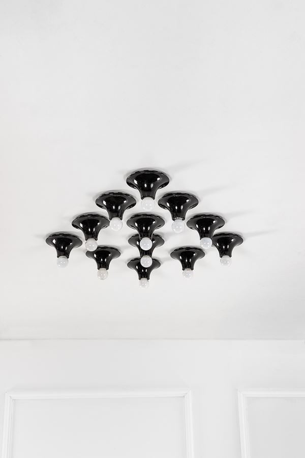 Vico Magistretti - Dodici lampade da soffitto o da parete mod. Teti