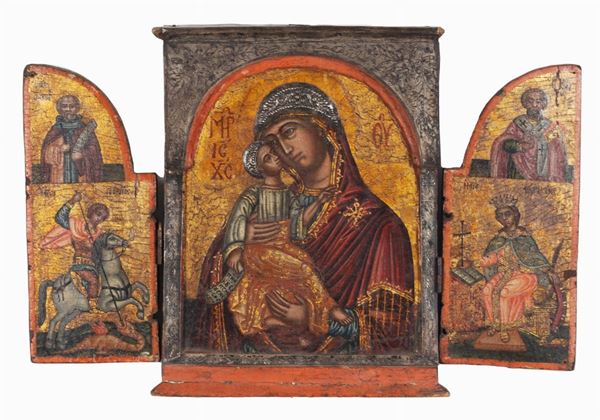 Trittico portatile - Russia, XVIII sec.