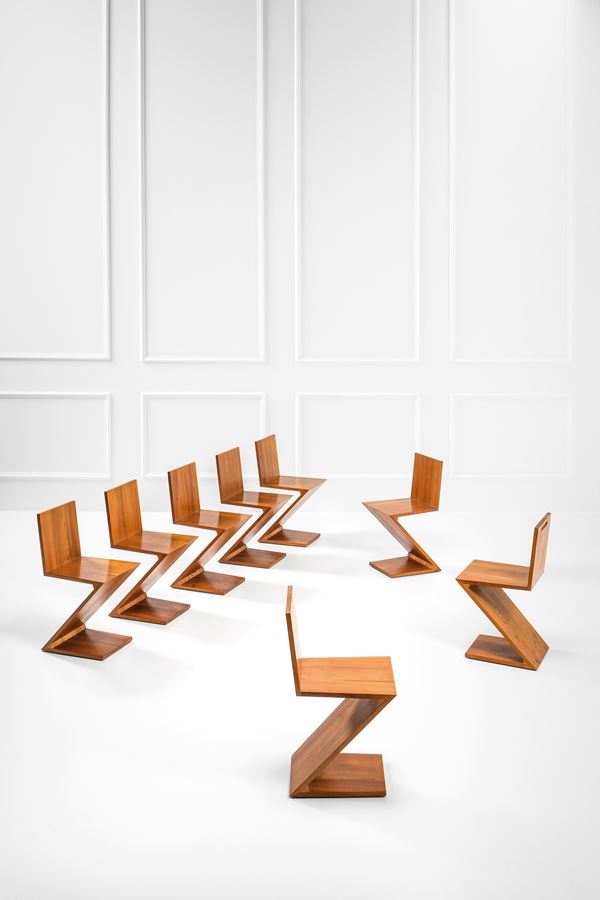 Gerrit Rietveld - Otto sedie mod. Zig-Zag