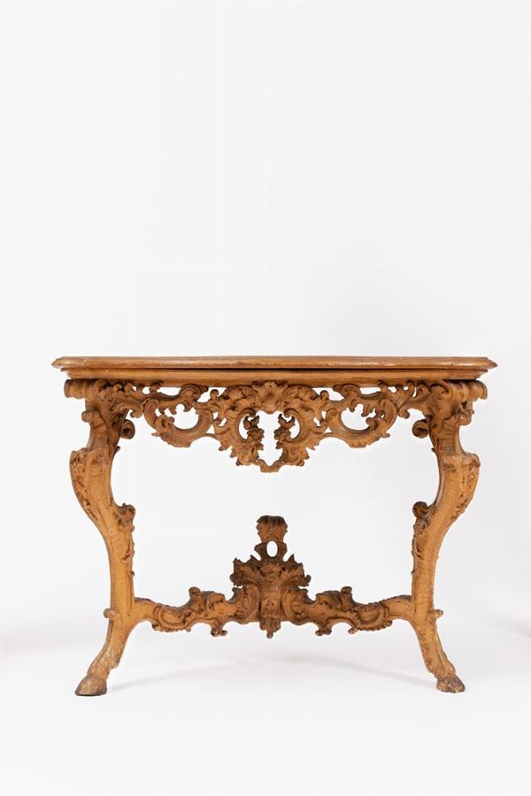 Console in lacca gialla - Piemonte, XVIII sec.