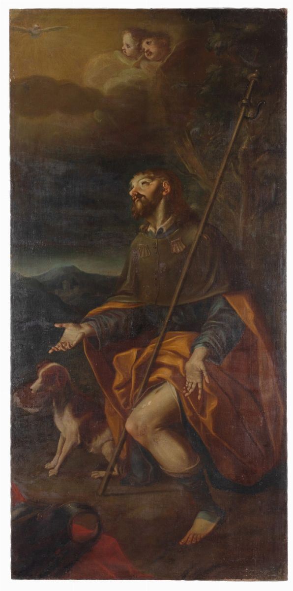 Pittore lombardo dell'inizio del XVIII secolo - San Rocco in estasi