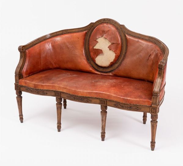 Divano in legno scolpito - Piemonte fine XVIII secolo  - Auction Antiques - Incanto Casa d'Aste e Galleria