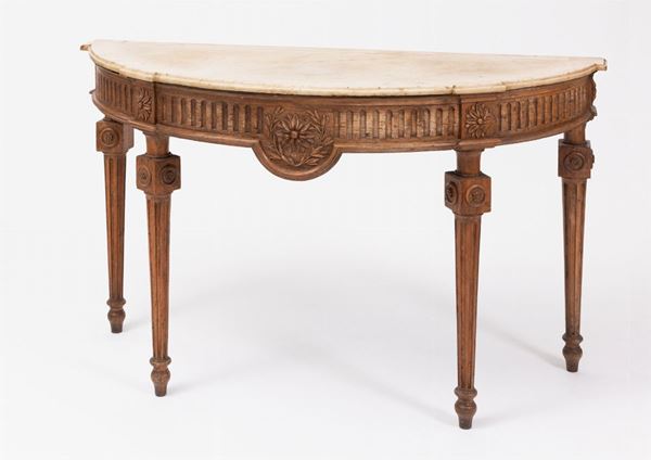 Console a mezzaluna - Piemonte, fine XVIII sec.  - Auction Antiques - Incanto Casa d'Aste e Galleria