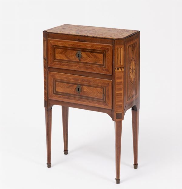 Comodino a due cassetti - Napoli XVIII sec.  - Asta Antiquariato - Incanto Casa d'Aste e Galleria