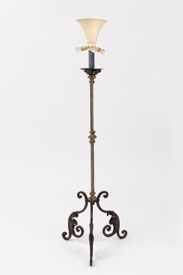 Torciera in ferro e bronzo - XVIII sec.  - Auction Antiques - Incanto Casa d'Aste e Galleria