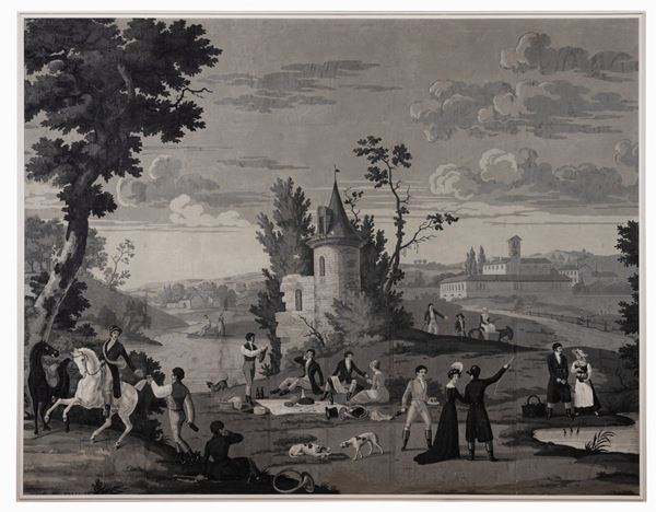 Grande pannello in grisaille - primi del XIX sec.