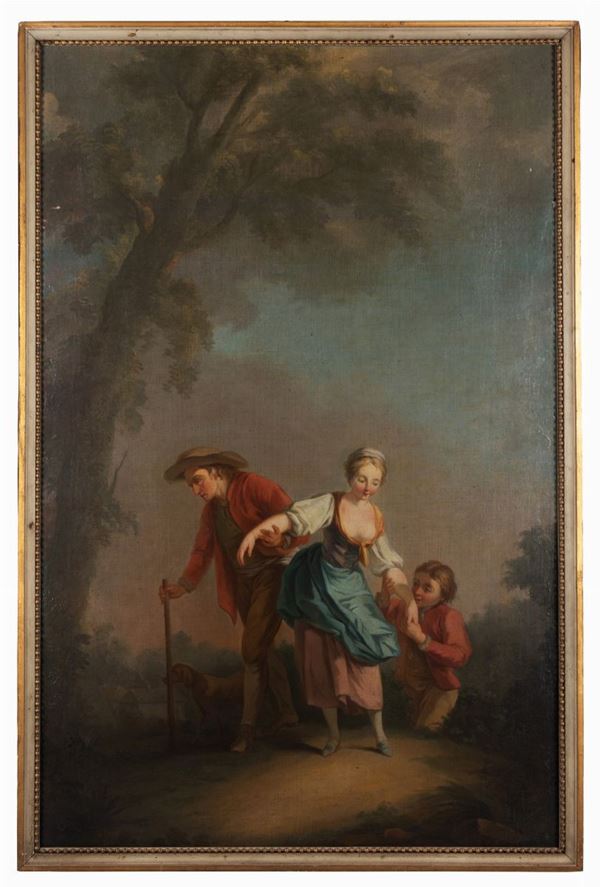 Pittore francese della seconda met&#224; del XVIII secolo - Il bacio furtivo