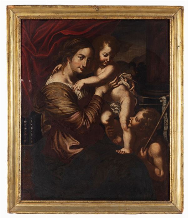Pittore del XVII secolo da Pierre Mignard : Madonna con il Bambino  - Asta Antiquariato - Incanto Casa d'Aste e Galleria