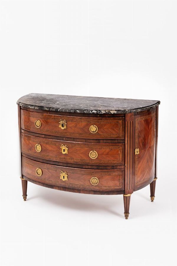 Comò a mezzaluna - Francia fine XVIII sec.  - Auction Antiques - Incanto Casa d'Aste e Galleria