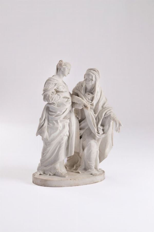 Manifattura di Vinovo - Vergine con Santa Elisabetta in bisquit - Manifattura di Vinovo - Giovanni Lomello.