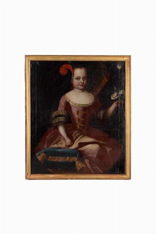 Scuola piemontese del XVIII secolo - Ritratto di fanciulla
