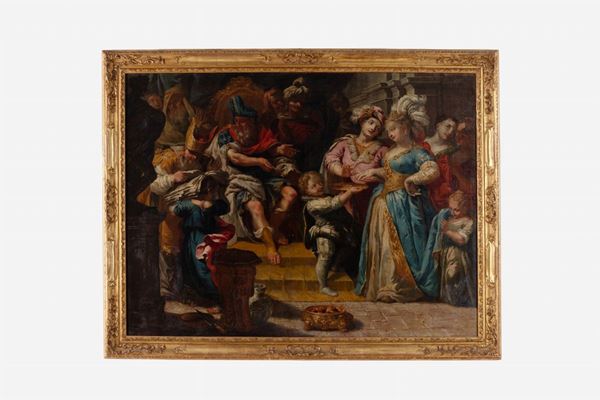 Pittore veneto attivo a Augsburg inizio del XVIII secolo - Le nozze della regina