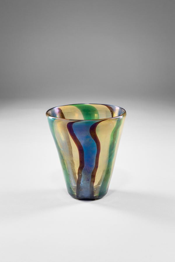 Murano - Vaso a canne policrome