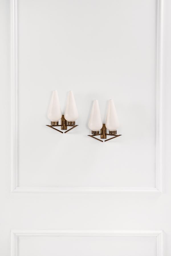 Stilnovo - Coppia di lampade da parete a due luci