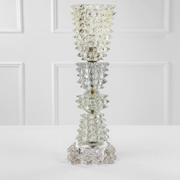 Ercole Barovier - Grande lampada da tavolo vetro rostrato